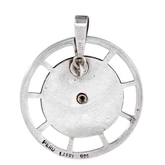 Vintage Peru Laffi Green Slag Glass Figure Pendant - Picture 4 of 7